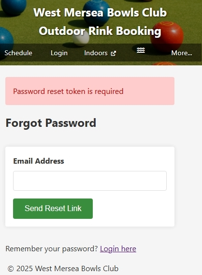 Forgot Password Screenshot